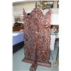 Image 1 : Hand carved rosewood room divider with cobras, winged deities and dragon, free standing, 78" H X 42"