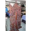 Image 2 : Hand carved rosewood room divider with cobras, winged deities and dragon, free standing, 78" H X 42"