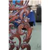 Image 8 : Hand carved rosewood room divider with cobras, winged deities and dragon, free standing, 78" H X 42"
