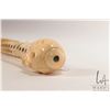 Image 10 : Antique walking stick made from the vertebra of a shark with a human skull top made from whale bone,
