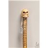 Image 1 : Antique walking stick made from the vertebra of a shark with a human skull top made from whale bone,