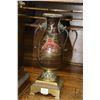 Image 2 : Antique brass cased 16" French clock with hand painted chinoserie/ carp fish decoration, not working