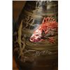Image 3 : Antique brass cased 16" French clock with hand painted chinoserie/ carp fish decoration, not working