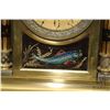 Image 5 : Antique brass cased 16" French clock with hand painted chinoserie/ carp fish decoration, not working