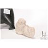 Image 5 : Two hand carved stoneware musk ox including 7" and 5" plus a carved stone seal