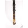 Image 3 : Antique African walking stick with horn and metal alternating ringed shaft and inlaid mother-of-pear