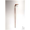 Image 2 : Hardwood walking stick with carved snake handle and brass collar, 35" in height