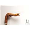 Image 4 : Hardwood walking stick with carved snake handle and brass collar, 35" in height