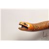 Image 7 : Hardwood walking stick with carved snake handle and brass collar, 35" in height