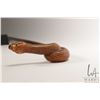 Image 8 : Hardwood walking stick with carved snake handle and brass collar, 35" in height