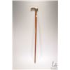 Image 2 : Wooden shaft walking stick with brass handle and tip, 33 1/2" in height