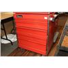 Image 1 : Five drawer Snap-On roll cabinet 32" H X 26" W X 18" D and contents including tap & die set, chisels