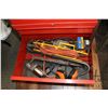 Image 2 : Five drawer Snap-On roll cabinet 32" H X 26" W X 18" D and contents including tap & die set, chisels