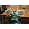 Image 2 : Crown 6" electric grinder on stand plus one wire wheel and one stone wheel with two spark shields, w