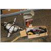 Image 1 : Airco 4 1/2" electric grinder, a six ton Canadian Tire hydraulic jack and a Craftsman 1/2" heavy dut