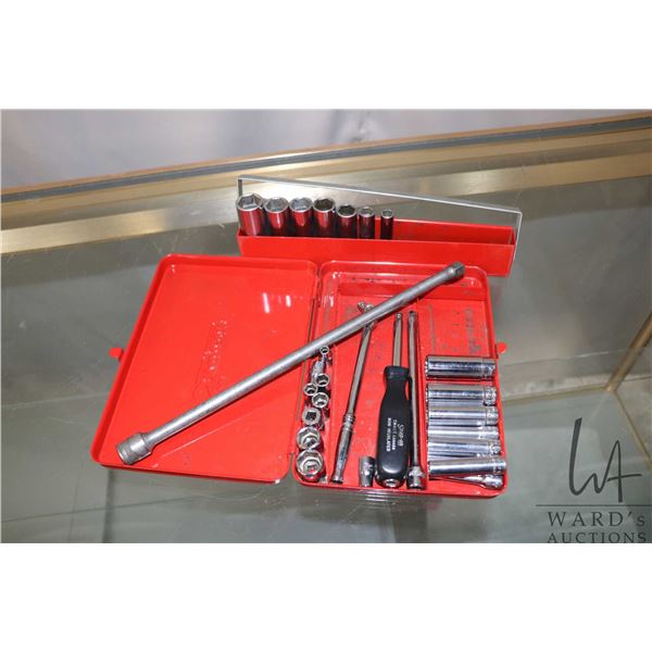 Snap-On tools including 1/4" drive set with 3/16". 7/32", 1/4", 11/32", 3/8", 7/16", 1/2" and 9/16" 