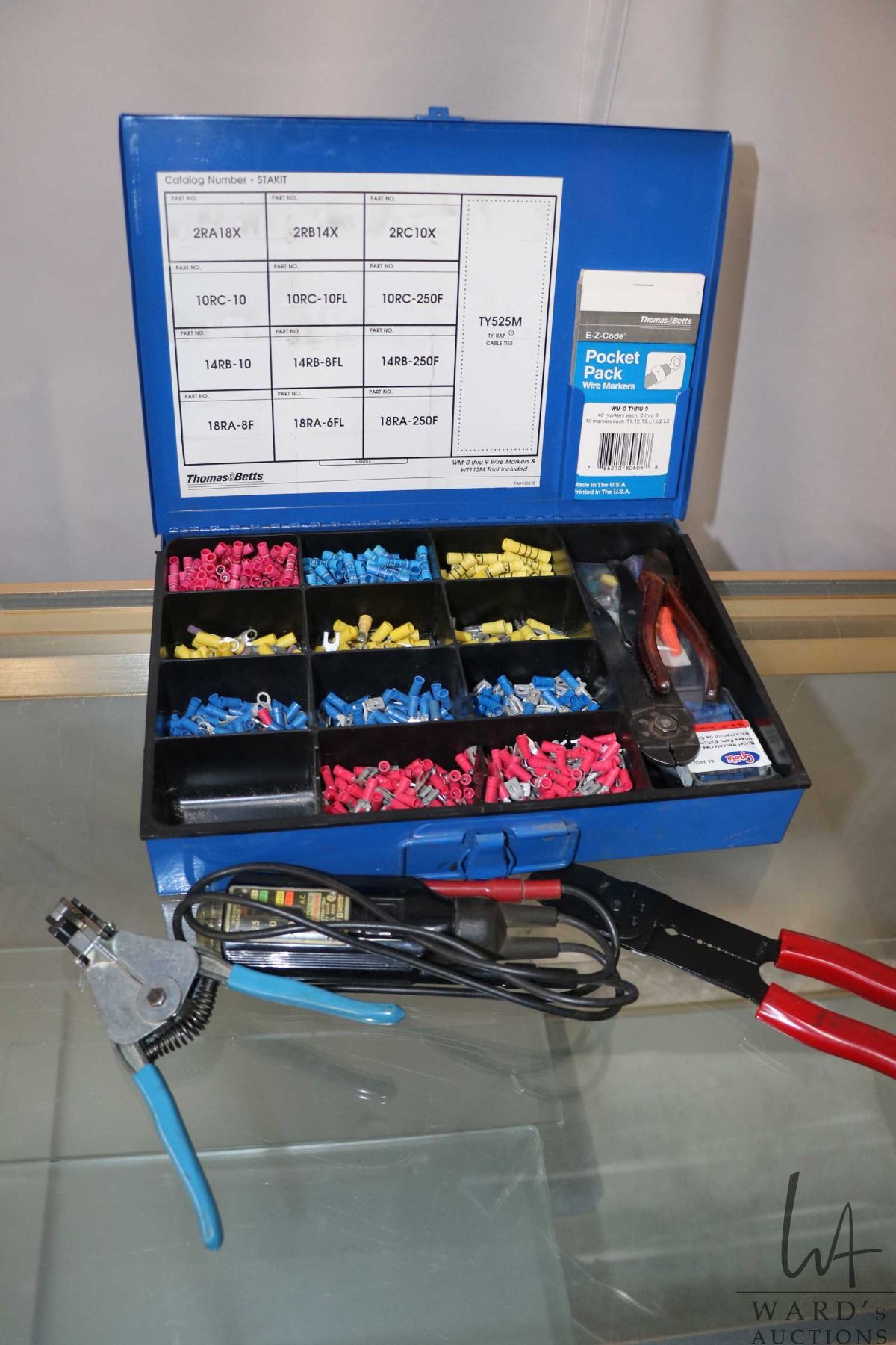 Thomas & Betts electrical terminal kit with wire strippers, assorted ...