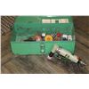 Image 1 : Small metal tool box with Powerfist air die grinder and assorted grinding and cutting tools