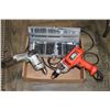 Image 1 : Black & Decker DR 500 1/2" electric drill with reverse, Skil model 220 3/8" reversing drill and a mo