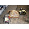 Image 1 : John Deere battery charger, Solar battery tester, set of jumper cables, hitch hook with locking pin,