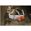Image 1 : Five power tools including Black & Decker 7 1/4" circular saw, heat gun and finishing sander plus Sk