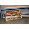 Image 1 : Five wooden screw clamps, two 48" bar clamps, two 24" bar clamps and two 8" bar clamps