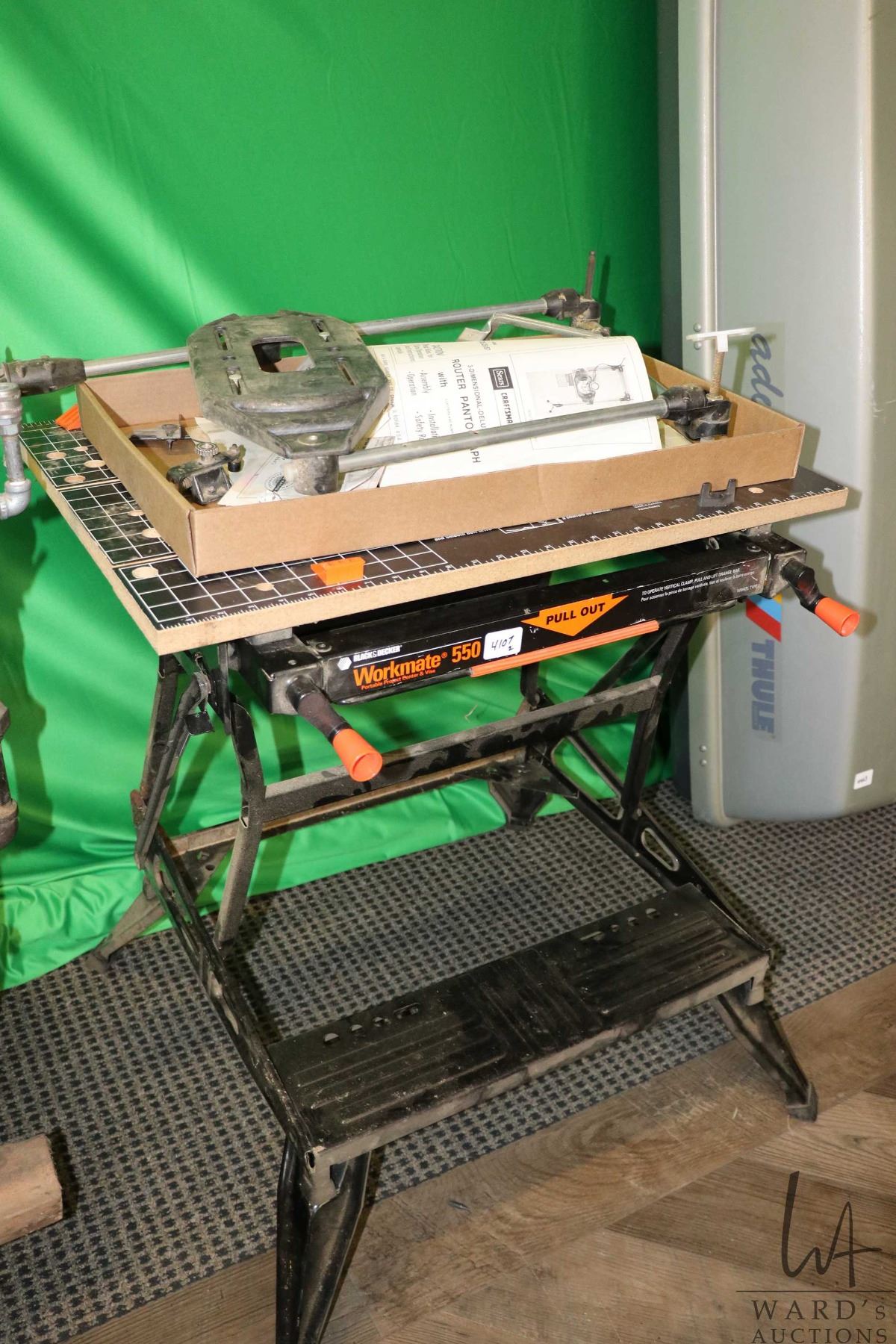 Black & Decker Workmate folding table and a selection of router ...