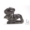 Image 1 : Inuit carved black soapstone seal, labeled Kanayook, 8 1/2" H X 9" L