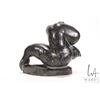Image 3 : Inuit carved black soapstone seal, labeled Kanayook, 8 1/2" H X 9" L