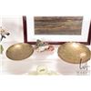 Image 5 : Selection of Asian collectibles including two brass plates, block of natural crystals 4 1/2", small 