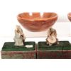 Image 4 : Selection of Asian collectibles including three carved graduated bowls, five boxed Mudmen and two in