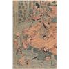 Image 1 : Framed Japanese woodblock print depicting a battle scene by artist Katsukawa Shuntei (1770-1820), ov