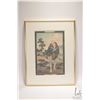 Image 2 : Framed Japanese woodblock print "Kyoda Risshi- Farmer Yosaka" by Mizuno Toshikata (1866-1908), overa
