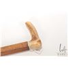 Image 7 : Antique/ vintage wooden walking stick made from a hardwood yard stick, with attached stag handle top