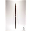 Image 2 : Antique bamboo walking stick with inset enameled "State Of Jersey, One Twelfth Of A Shilling" coin, 