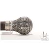 Image 10 : Antique rosewood walking stick with silver top decorated with Hindu gods and animals and engraved wi