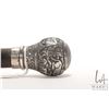 Image 9 : Antique rosewood walking stick with silver top decorated with Hindu gods and animals and engraved wi