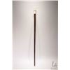 Image 2 : Antique walking stick with carved ivory collar and dice top plus horn tip, 36" in height  Note: Cana