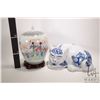 Image 2 : Vintage hand painted Famille Rose lidded ginger jar with a wooden plinth 12 1/2" plus an Italian mad