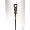 Image 2 : African hand carved and hand painted, elephant motif walking stick 36" in height