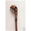 Image 1 : Antique burl wood walking stick with metal collar, 34" in height