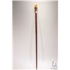 Image 2 : Vintage wooden walking stick with dice top and brass tip, 34 1/2" in height