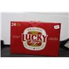 Image 1 : Case of Lucky Lager/ 24 count X 355 ml/ 5.0% ABV  Note: Alcohol cannot be insured by any courier in 
