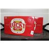 Image 1 : Two cases of Lucky Lager/ each 15 count X 355ml/ 5.0% ABV  Note: Alcohol cannot be insured by any co