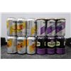 Image 1 : Four 6 packs of Growers Tropical Clementine Pineapple/ Black Current and Blackberry/ Summer Peach/  