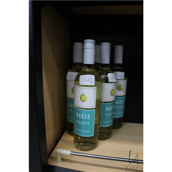 Six bottles of Naked Grape Unoaked Pinot Grigio / 750ml / 12.0% ABV  Note: Alcohol cannot be insured