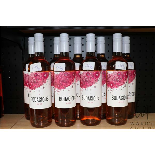 Nine bottles of Bodacious Rose 750ml / 12.0% ABV  Note: Alcohol cannot be insured by any courier in 
