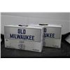 Image 1 : Two packs of Old Milwaukee Light beer 15 x 355ml / 4.0% ABV. 30 cans total  Note: Alcohol cannot be 