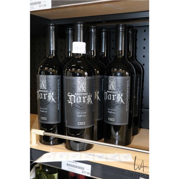 Eight bottles of Apothic Dark Red Blend 2020 750ml  Note: Alcohol cannot be insured by any courier i
