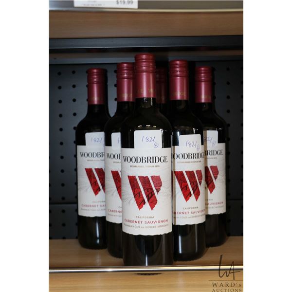 Six bottles of Woodbridge Cabernet Sauvignon 750ml   Note: Alcohol cannot be insured by any courier 